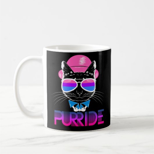 Bisexual Pride Cat Purride Funny Coffee Mok LGBTQ (Links)