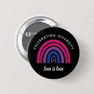 Bisexual Pride Celebrity Diversity Love is Love Ronde Button 5,7 Cm