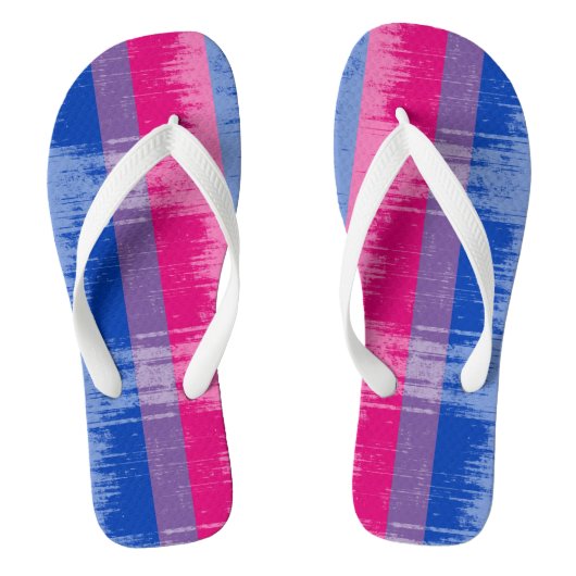 BISEXUAL PRIDE DISTRESSED DESIGN -.png Teenslippers (Voetbed)