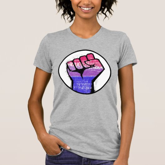 Bisexual Pride Fist Circle T-shirt (Voorkant)