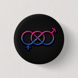 Bisexual Pride Flag Colored Gender Knot Symbol Ronde Button 3,2 Cm