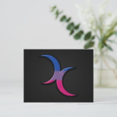 Bisexual Pride Flag Colour Crescent Moons Symbol Briefkaart (Staand voorkant)