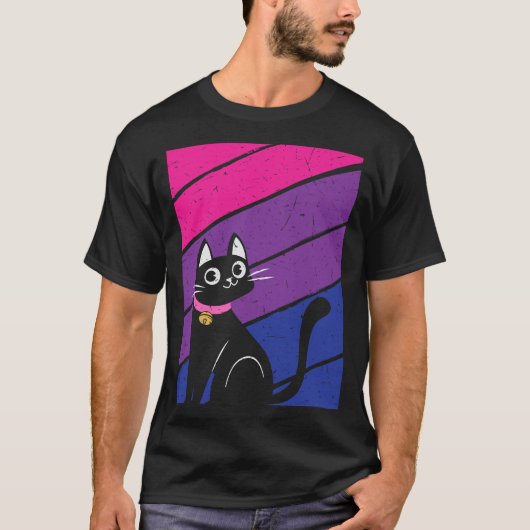 Bisexual Pride Flag en Bisexual Cat T-shirt (Voorkant)