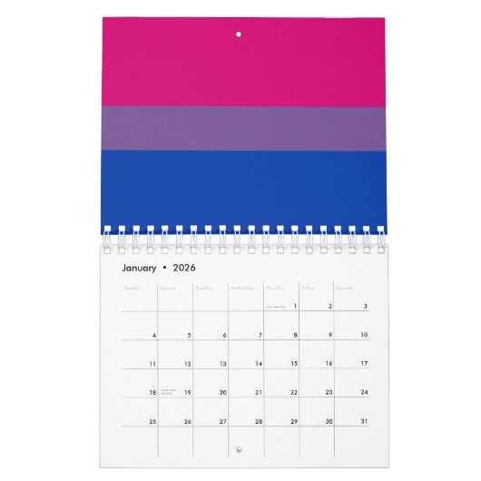 Bisexual Pride Flag Kalender (Jan 2026)