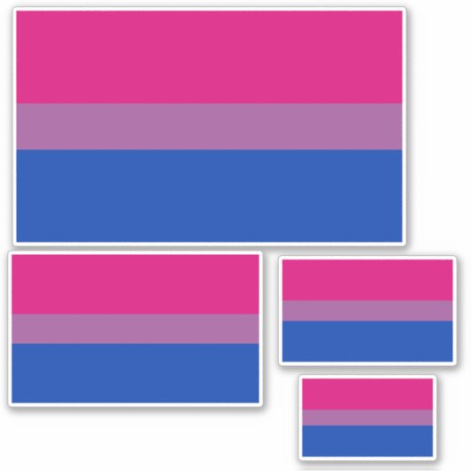 Bisexual Pride Flag knipsel stickers pack (Voorkant)