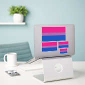 Bisexual Pride Flag knipsel stickers pack (Laptop op bureau)