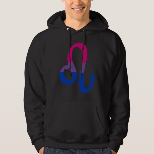 Bisexual Pride Flag Leo Zodiac Sign Hoodie (Voorkant)