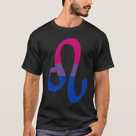 Bisexual Pride Flag Leo Zodiac Sign T-shirt (Voorkant)