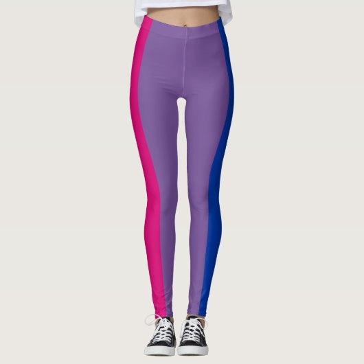 Bisexual Pride Flag LGBT - Verticale streep Leggings (Voorkant)