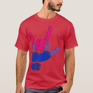 Bisexual Pride Flag Love Sign zegt dat ik van je h T-shirt