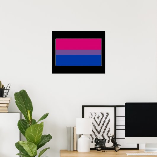 Bisexual Pride Flag Poster (Thuiskantoor)