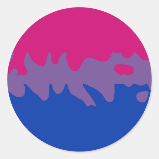 Bisexual Pride Flag Splash Ronde Sticker (Voorkant)