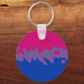Bisexual Pride Flag Splash Sleutelhanger (Voorkant)
