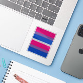 Bisexual Pride Flag Sticker (Laptop met iPhone)
