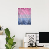 BISEXUAL PRIDE FLAG WAVY ONTWERP POSTER (Thuiskantoor)