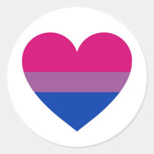 Bisexual Pride Heart Ronde Sticker