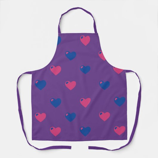 Bisexual Pride Hearts Apron Schort (Voorkant)