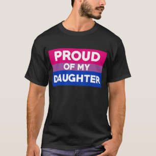 Bisexual Pride Proud van mijn dochter mama en papa T-shirt