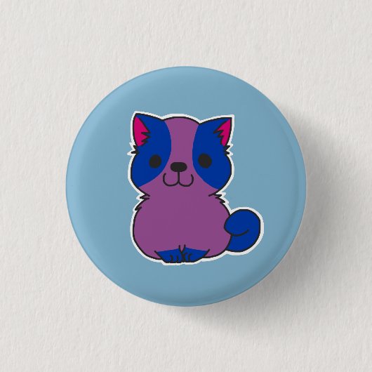 Bisexual Pride Pup Pin Ronde Button 3,2 Cm (Voorkant)
