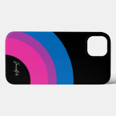 Bisexual Pride Rainbow Flag gepersonaliseerd zwart Case-Mate iPhone Case (Achterkant (horizontaal))
