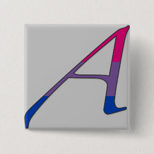 Bisexual Pride "Scarlet" Letter A Vierkante Button 5,1 Cm