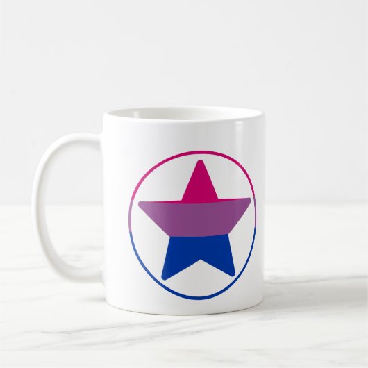 Bisexual Pride Star Circle Koffiemok (Links)