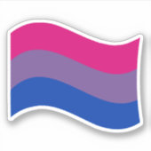 Bisexual Pride Wavy Flag Sticker (Voorkant)