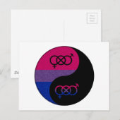 Bisexual Pride Yin and Yang Symbol in Pride Flag Briefkaart (Voorkant / Achterkant)