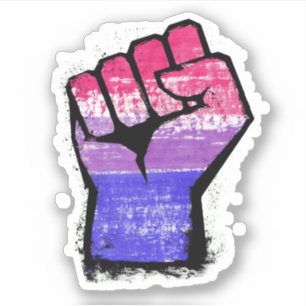 Bisexual Protest Fist Sticker