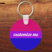 Bisexual Rainbow-vlaggenmonogram Sleutelhanger (Voorkant)