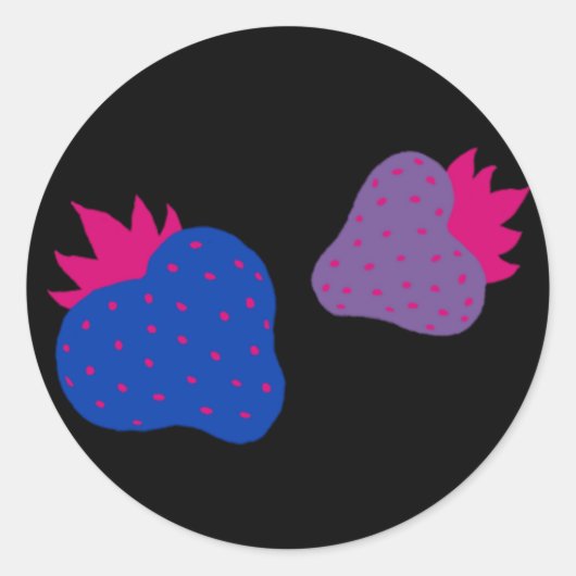 Bisexual Strawberries stickers (noir) (Devant)