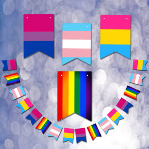 Bisexual, Transgender, Pansexual & Rainbow-vlaggen Vlaggetjes