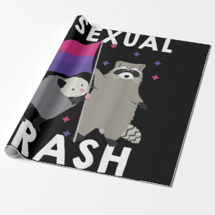 Bisexual Trash Gay Pride Rainbow LGBT Raccoon Cadeaupapier
