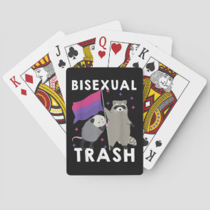 Bisexual Trash Gay Pride Rainbow LGBT Raccoon Pokerkaarten