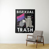 Bisexual Trash Gay Pride Rainbow LGBT Raccoon Wandkleed (In situ)