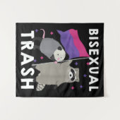 Bisexual Trash Gay Pride Rainbow LGBT Raccoon Wandkleed (Voorkant (horizontaal))