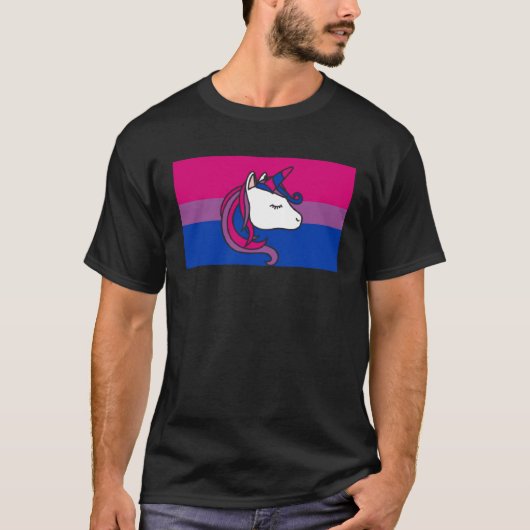 Bisexual Unicorn Love Bisexual Pride Flag Aestheti T-shirt (Voorkant)