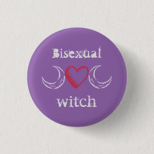 Bisexual witch badge / ronde button 3,2 cm