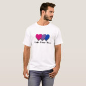 Bisexualité coeur de fierté T-shirt (Devant entier)