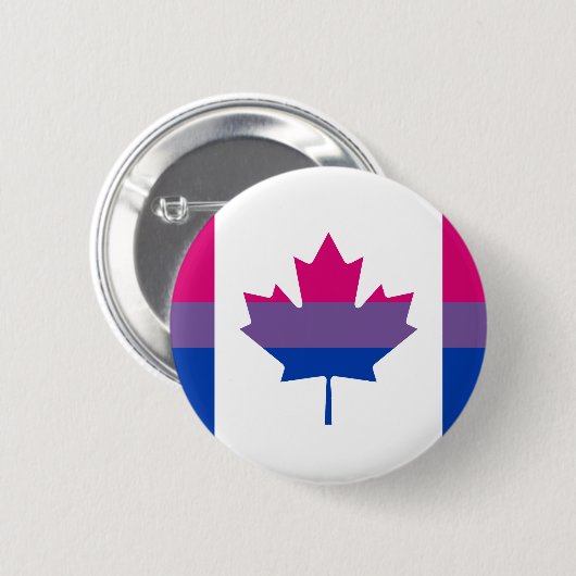 Bisexuality Canadian pride flag Button (Voorkant /achterkant)