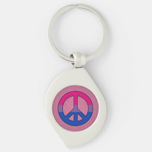 Bisexuality flag peace sign Keychain (Voorkant)