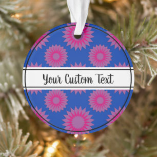 Bisexuality pride blauw bloempatroon ornament