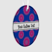 Bisexuality pride blauw bloempatroon ornament (voorkant)