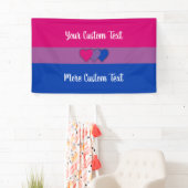 Bisexuality pride flag met tekstbanner spandoek (Insitu)
