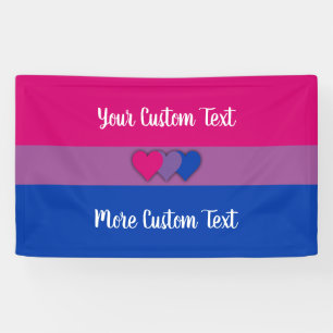 Bisexuality pride flag met tekstbanner spandoek