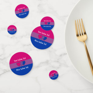 Bisexuality pride flag met text confetti
