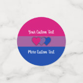 Bisexuality pride flag met text confetti (Kleine voorkant)
