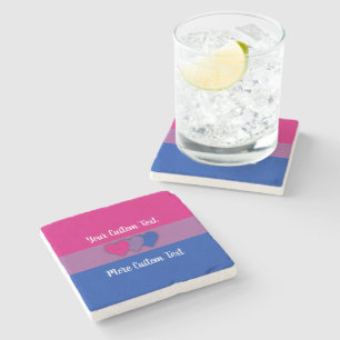 Bisexuality pride flag met text onderzetter