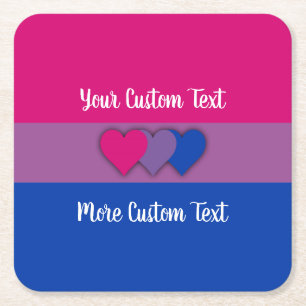 Bisexuality pride flag met text onderzetter