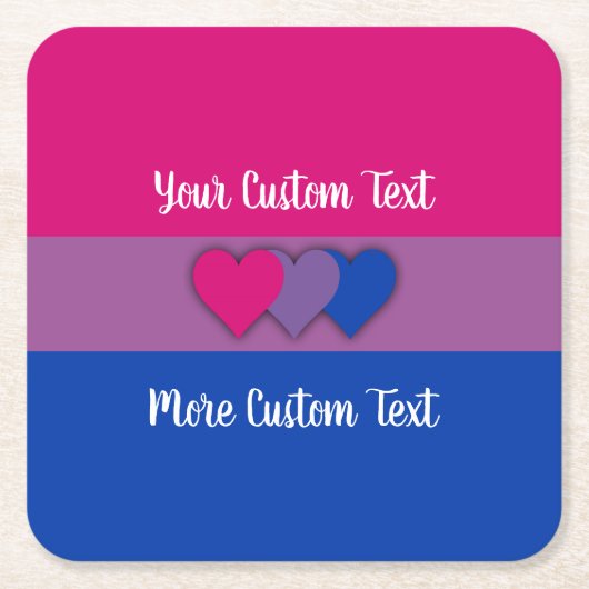 Bisexuality pride flag met text onderzetter (Voorkant)